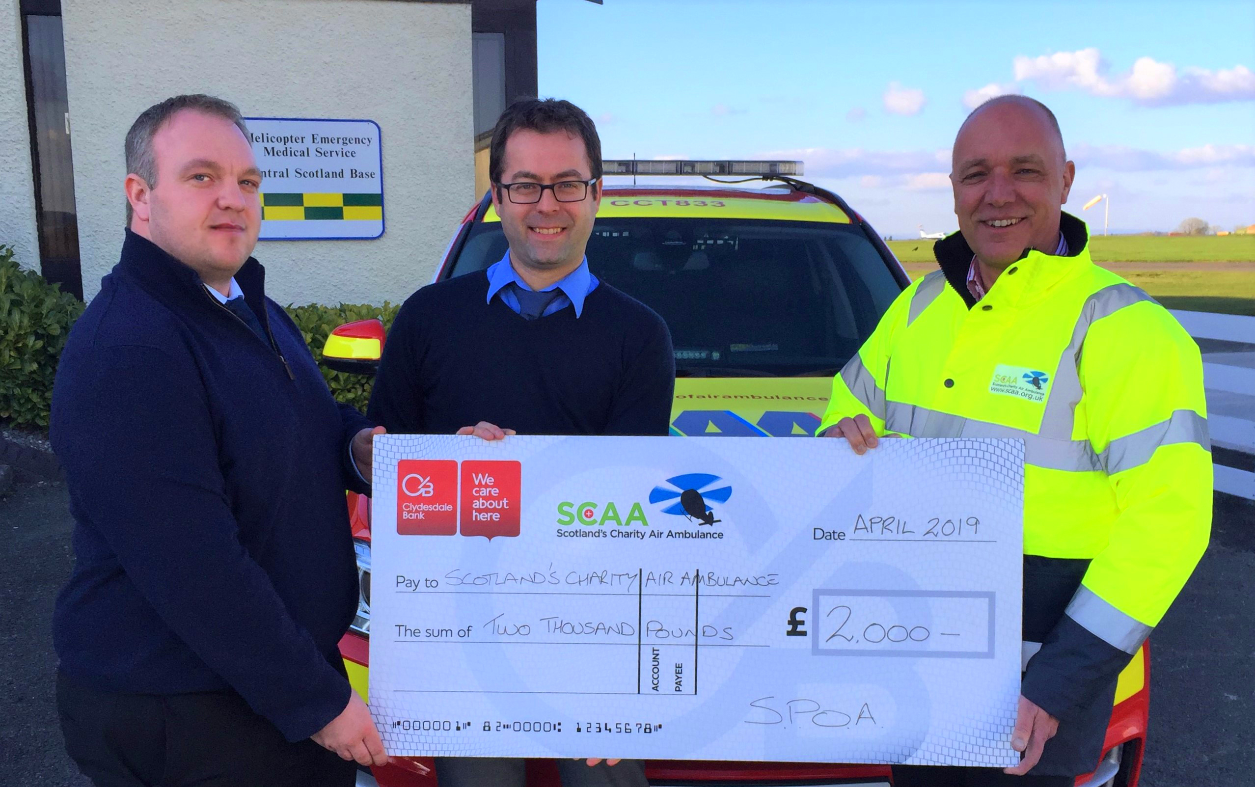 SPOA donates £2,000 to Scotland’s Charity Air Ambulance
