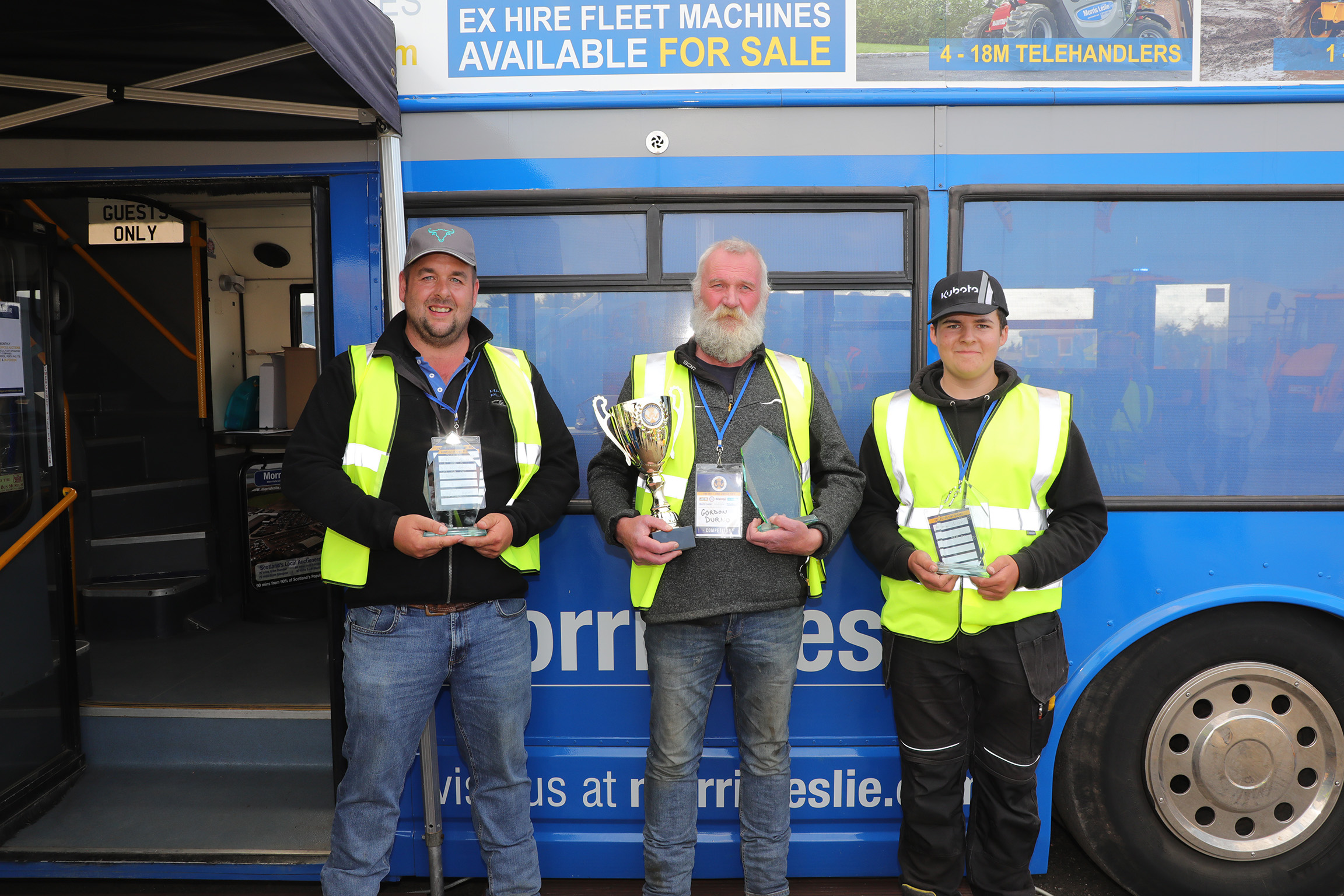 Scott Hamilton, Gordron Durno and Jamie Currie. Photo credit: David Wylie Earthmovers Magazine