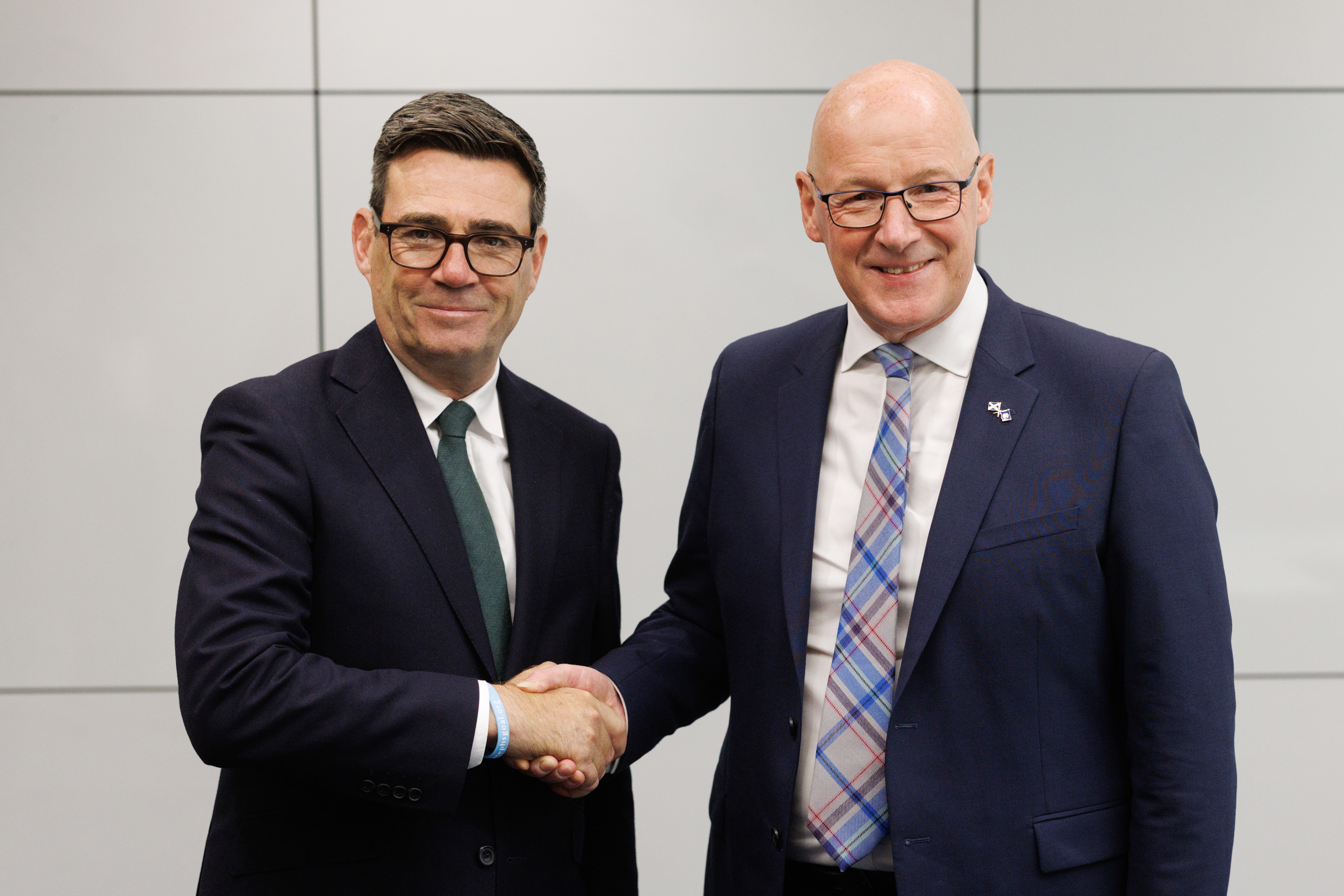 Prime Minister Andy Burnham bilateral meeting with John Swinney, First Minister of Scotland visit to Glasgow. Picture by Simon Dawson / No 10 Downing Street.jpg
